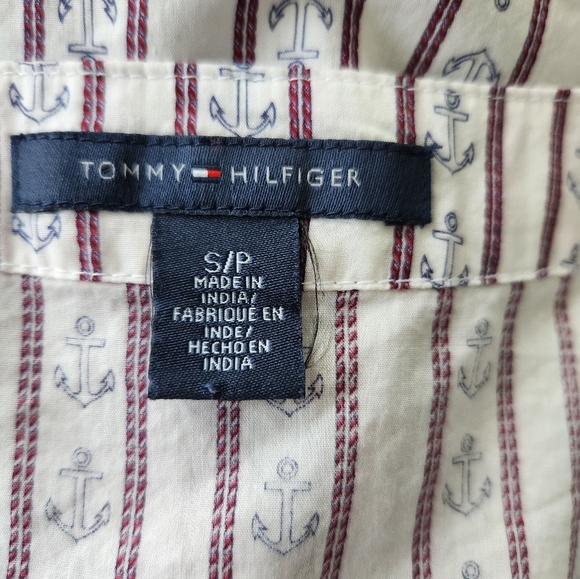 Tommy Hilfiger Red and White Long Sleeve Button Down Blouse Womens Size Small - Picture 5 of 5